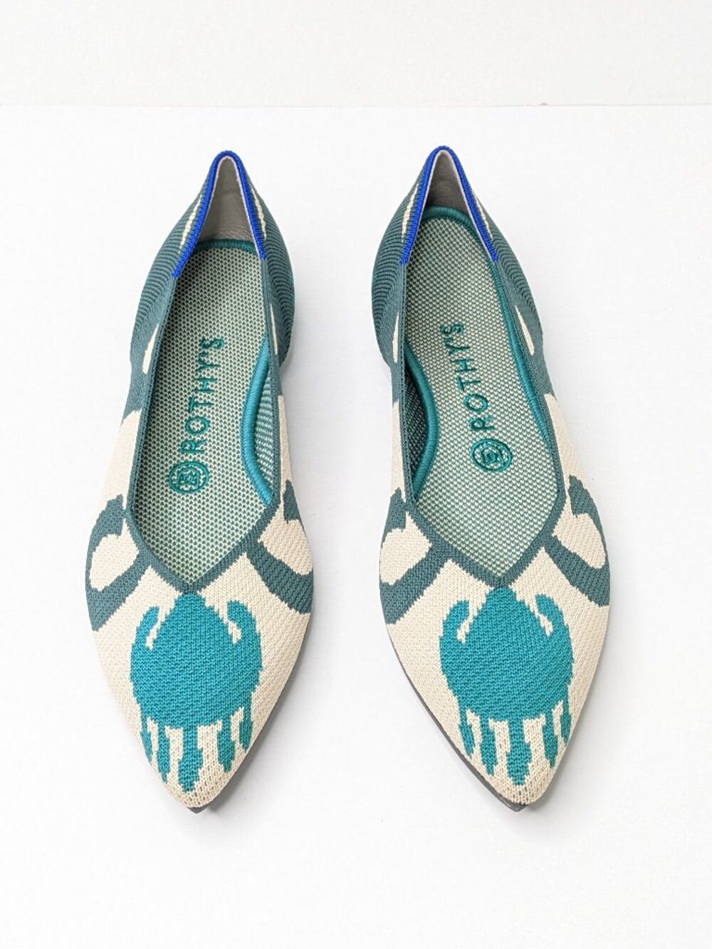 Rothy's The Point Pointed Toe Ballet Flats Moroccan Green Womens 8.5